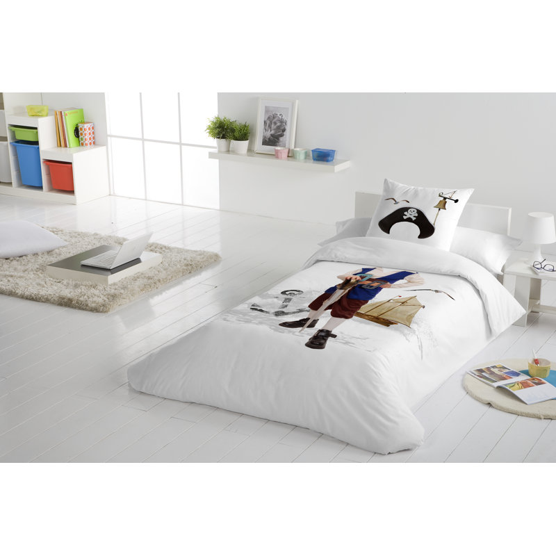 Ensemble de housse de couette pour lit simple 2 pièces pirate 