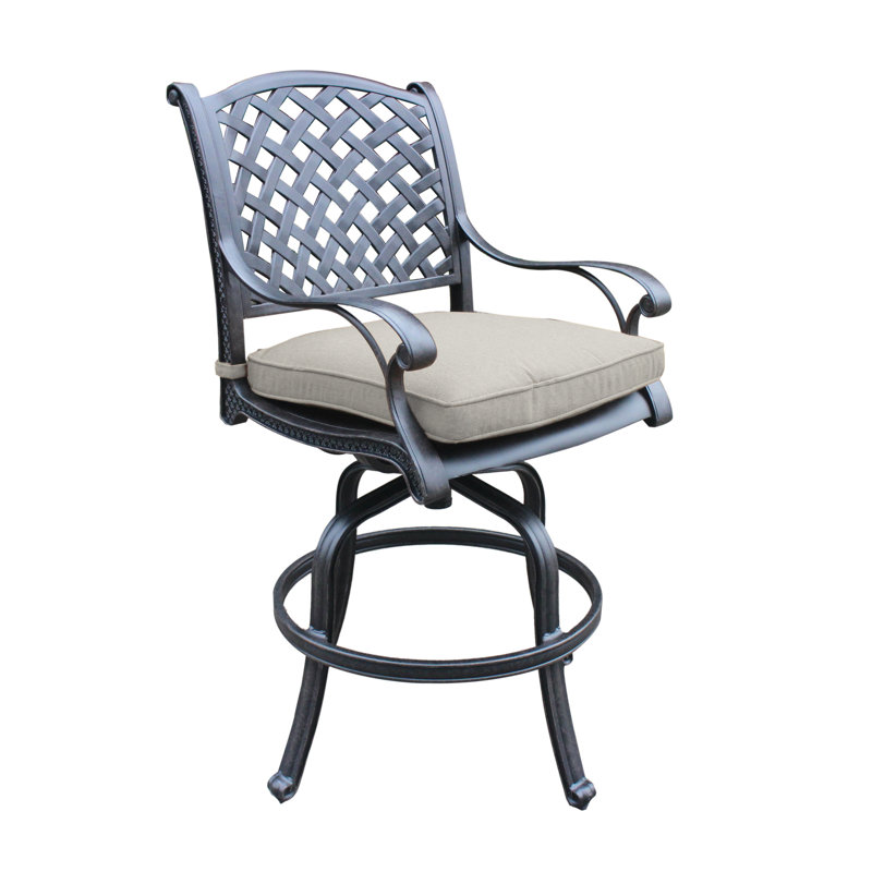 Ensemble de comptoir rembourré 5 pièces, table de comptoir ronde 42 po, Beige