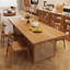 Ensemble de table de salle à manger en rotin à la main en bois massif-106645002