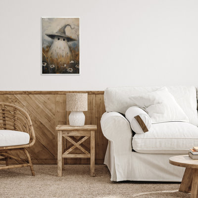 Adorable plaque murale fantôme dans un champ, design par Arlington Prints