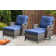 Deb Wicker Patio Swivel and Glider Chairs with Ottomans and Cushions(Set of 2)