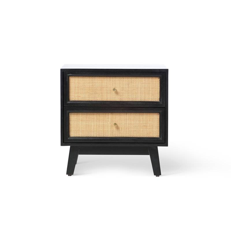 Gunyidi 2 Drawer Bedside Table, Black