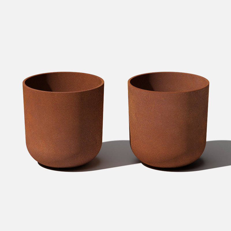 Veradek Patina Series Kona Round Planter, 2, 10.25" H x 10" W x 10" D