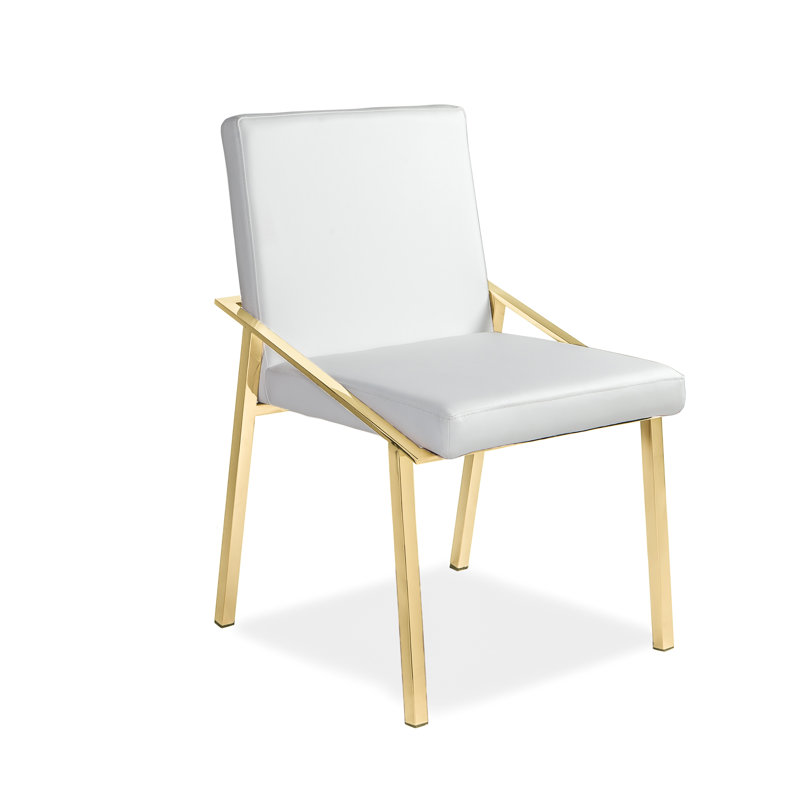 Chaise d'appoint Abbondio, Blanc, Doré