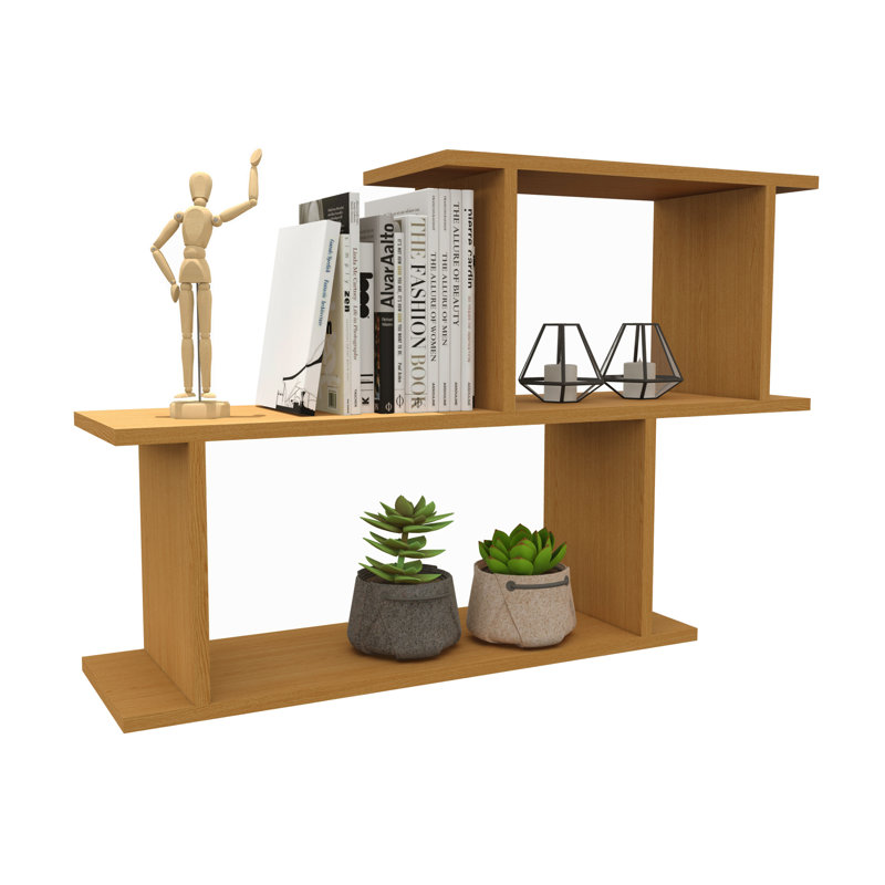 Kachet 2 Piece Square Cube Shelf, Brown