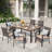 Leonard 6 - Person Patio Dining Set with Rectangular Table , Cushions Included