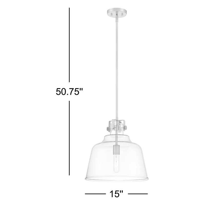 Luminaire suspendu en forme de dôme à 1 lumière Zander