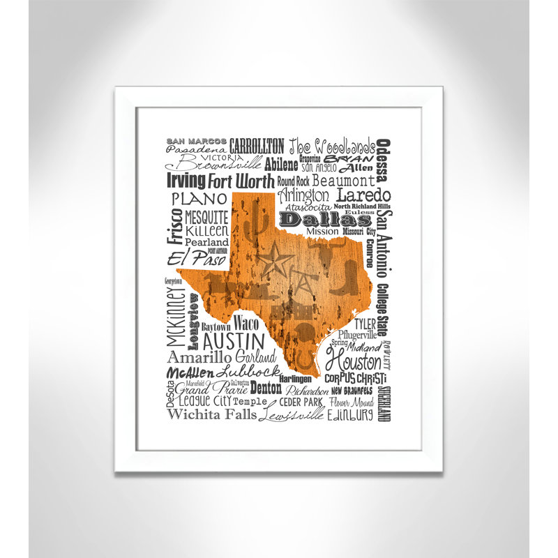 «State Your Name Texas», cadre photo, Noir mat, H 27 po x l 23 po x P 1,13 po