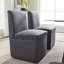 2 chaises de cuisine pivotantes avec fonction de rangement pratique. Confortable pour une utilisation quotidienne. Mousse haute densité. Gris foncé Bois massif à 360 degrés de 2 usages différents. Zone cachée. Revêtement en lin.-1789817737