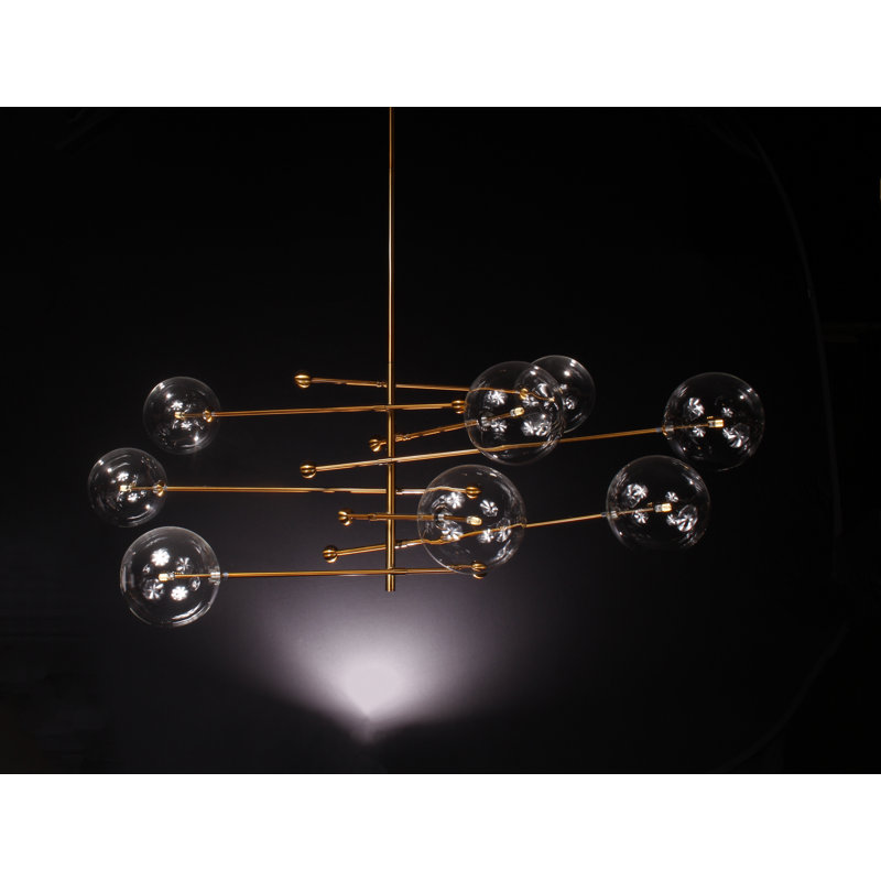 Lustre linéaire 8 lumières spoutnik modern Alapaha