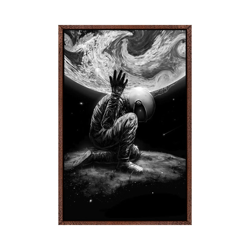 Atlas by Nicebleed - Print on Canvas, 101.6cm H x 66.04cm W x 3.81cm D, Classic Brown Wood Framed