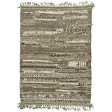 Modern Distressed One-of-a-Kind Rectangle 4'2" X 5'11" Area Rug