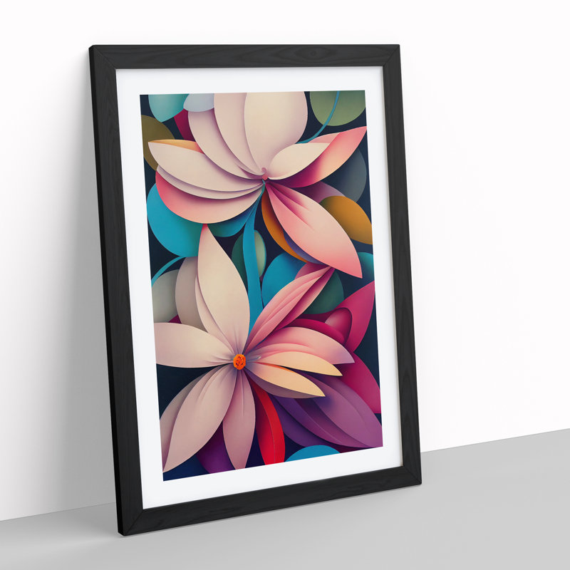 The Cosmopolitan Flowers Abstract - Framed Print, 64cm H x 46cm W x 2cm D, Black Framed