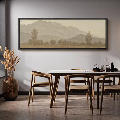 Rustic Countryside " Misty Mountain Landscape Tranquil Nature Scenery Modern Art Calm Warm Extra Large Pictures " Print
