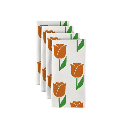 Polyester Floral Square Napkin
