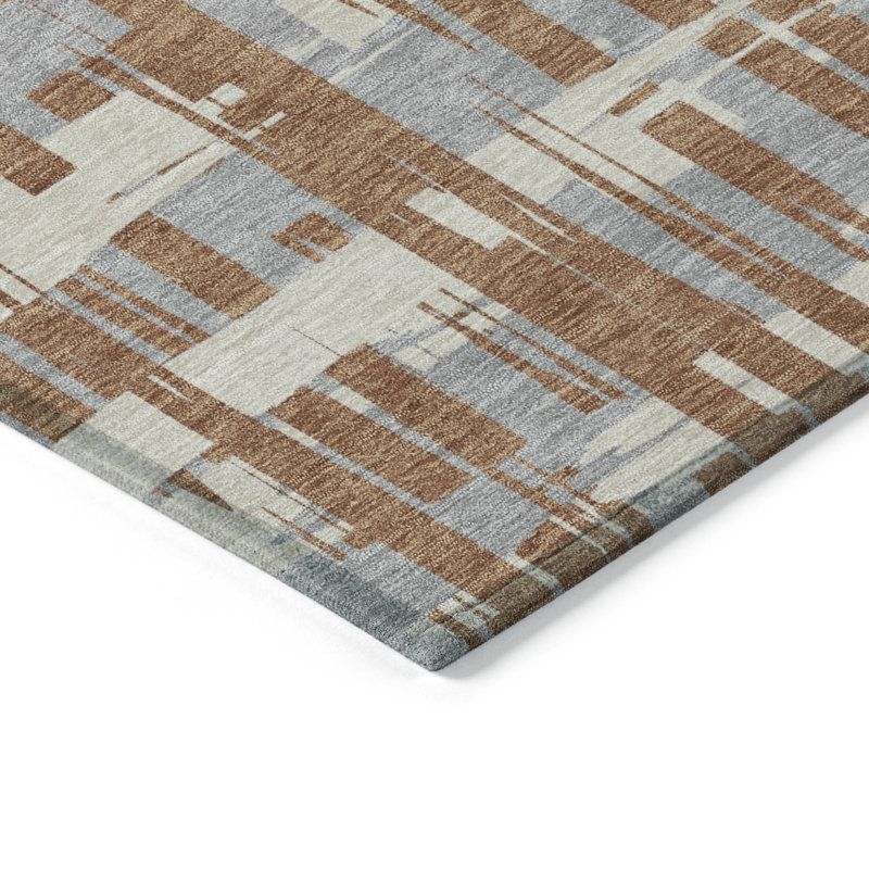 Tapis paprika chantille lavable à la machine intérieur / extérieur, Rond 8 pi