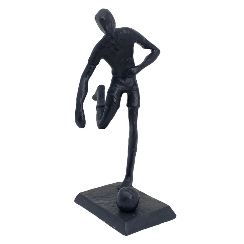 FOOTBALLER Iron Figurine 20cm, Mocha