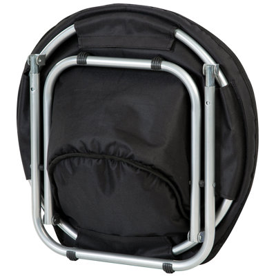Etna Folding Pet Cozy Chair - Portable Round Fold Out Elevated Cat Bed - Brown Fleece Top Cushion - Papasan Chair for Small Dogs