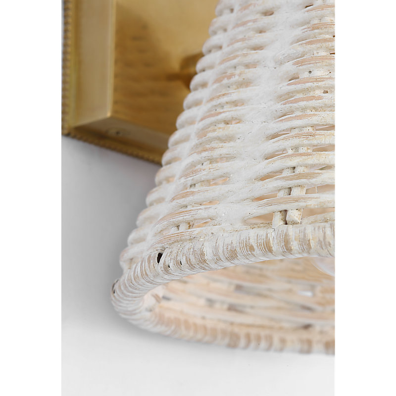 Marie Flanigan 1 - Light Armed Sconce, Soft Brass, White