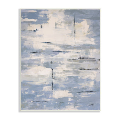 Fishing Lines River Edge Water Sky Reflection by Lori Dubois - Painting