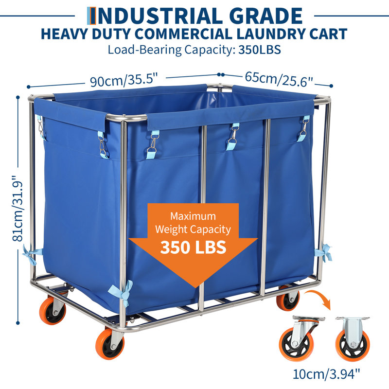 Chariot à linge 400L avec roulettes 400L