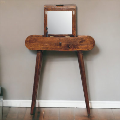 Soild Wood Mini Round Chestnut Fold Vanity