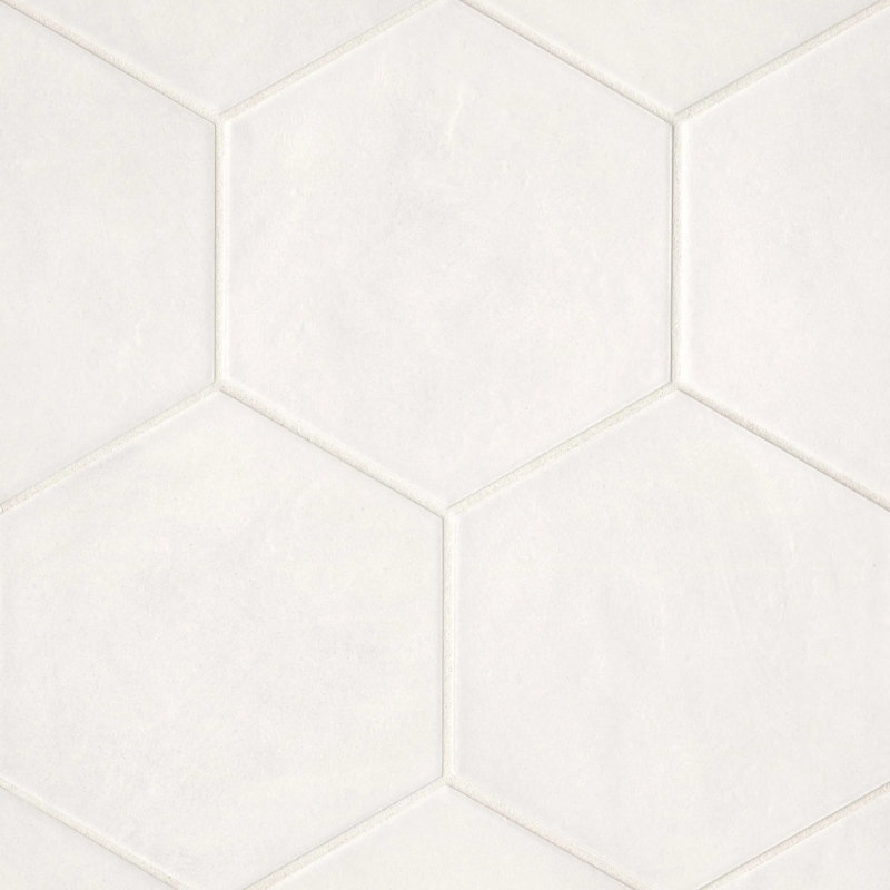 Allora 8.5 in. x 10 in. Glazed Porcelain Tile, Solid White