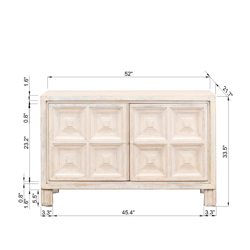 Vialli 51.97'' W Solid Wood Sideboard
