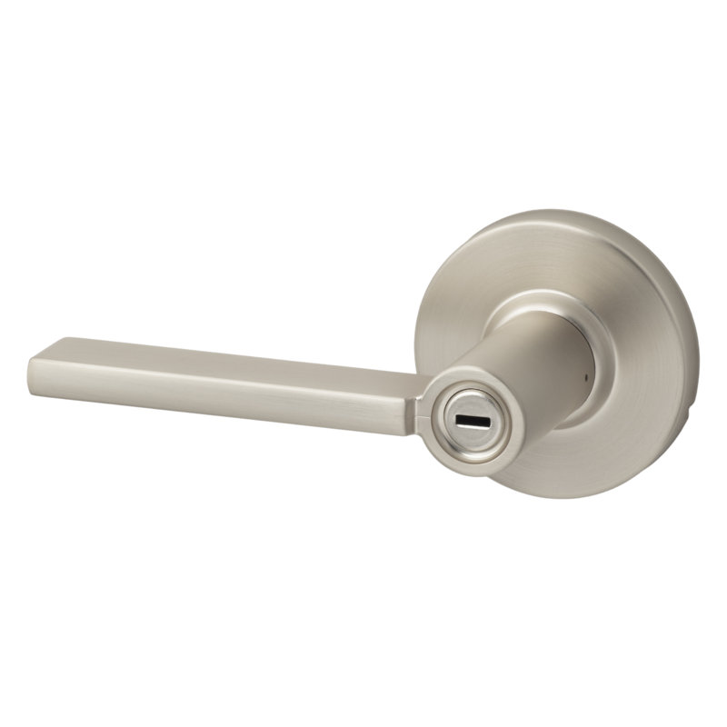 Mesa Round Privacy Lever,, Satin Nickel