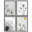 «Rustic Dandelion Grey», reproduction d'art moderne encadrée, affiche, salle de bain, petit art mural-104788166-104788167
