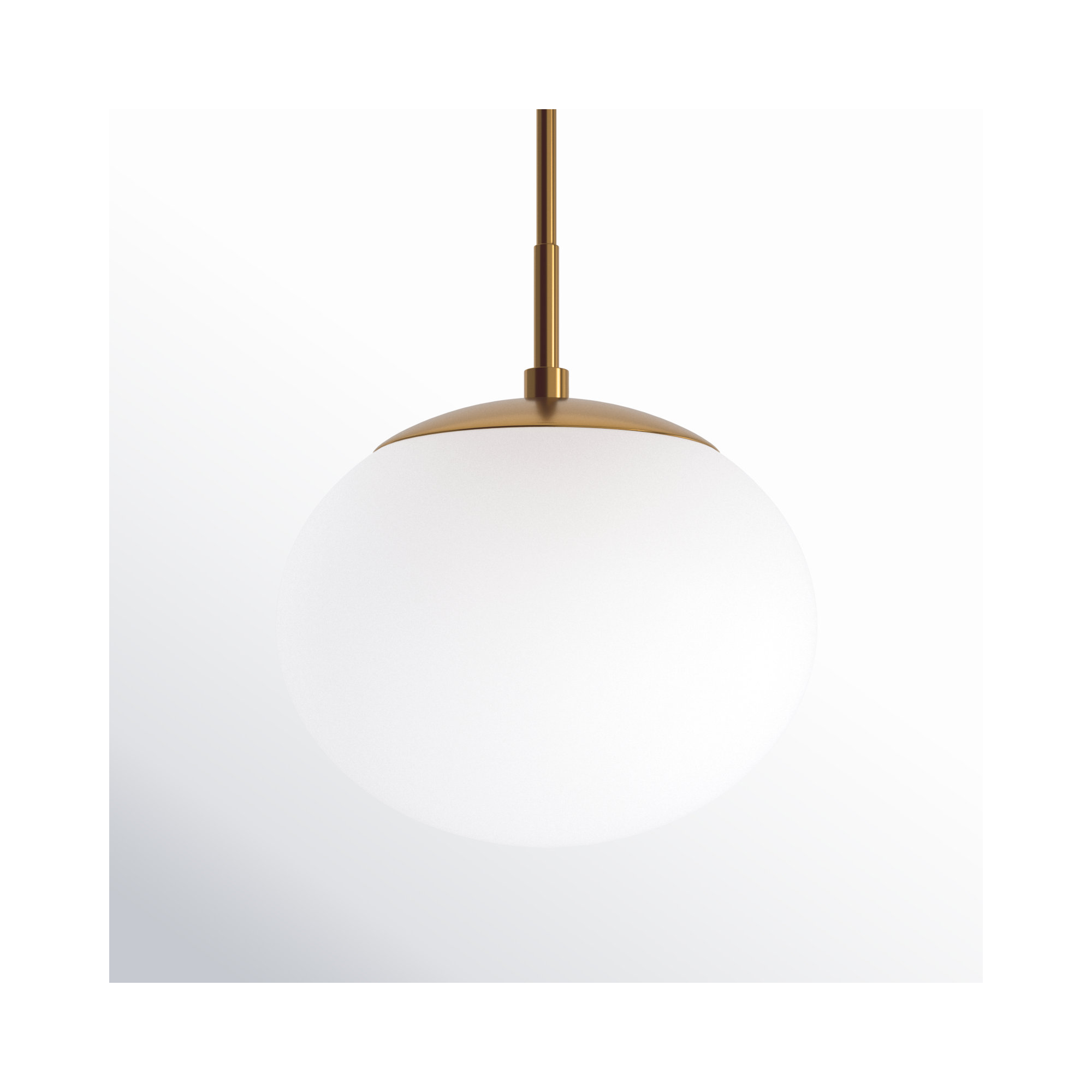 Vibi Milk Glass Globe Single Pendant , Burnished Brass
