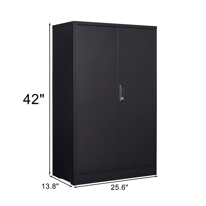 Armoire de rangement en métal avec portes verrouillables et tablette réglable