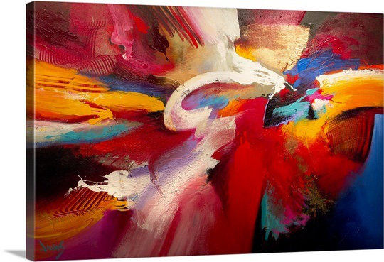 «Life, Love and Passion» par Jonas Gerard - impression d'art graphique, H 12 po x l 18 po x p 1,5 po, Toile