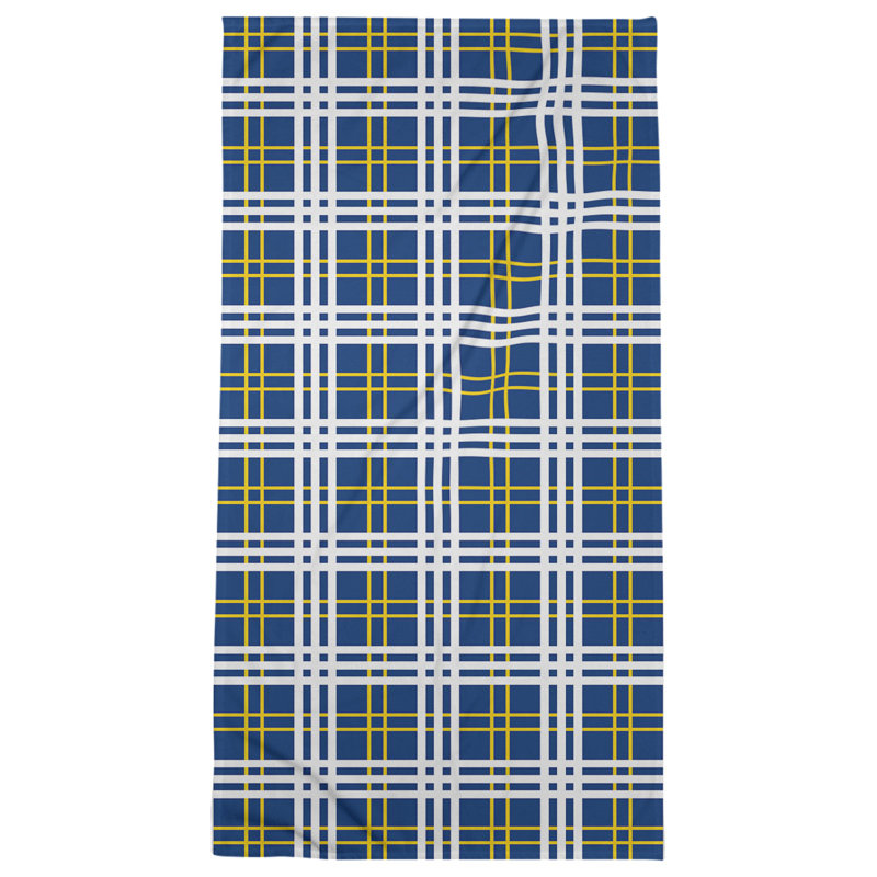 Serviette de bain LA football Luxury, Bleu royal / or / blanc, Mélange polyester-coton