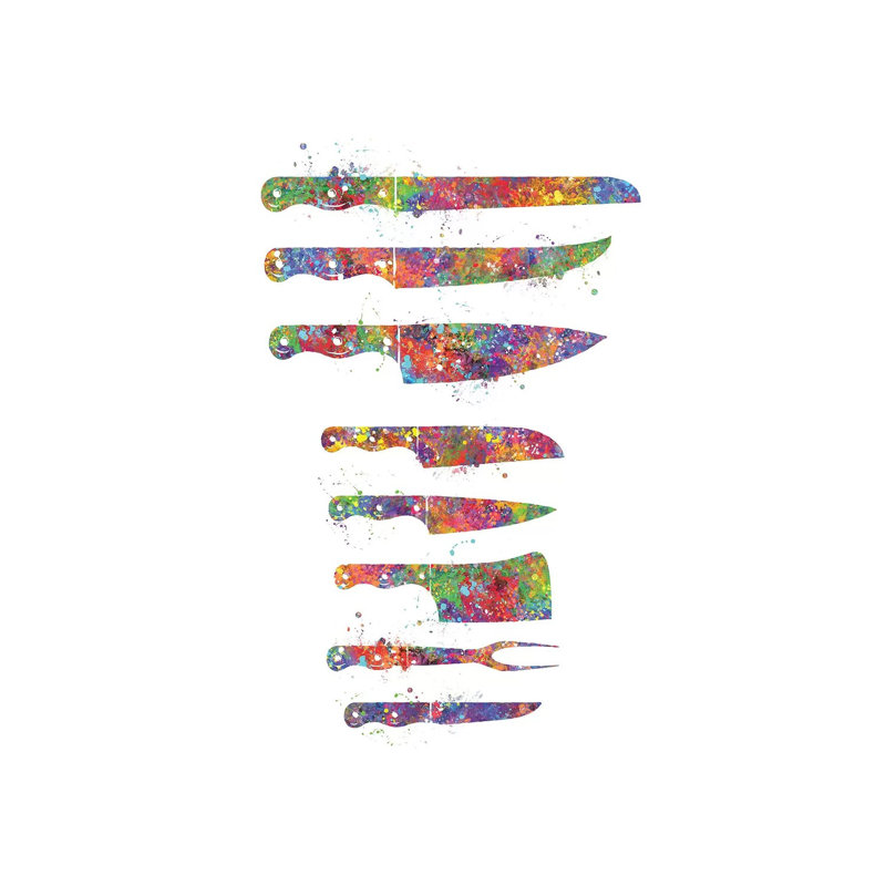 Kitchen Knives by Genefy Art - Wrapped Canvas Print, 20.32 cm H x 30.48 cm W