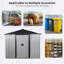 Remise de rangement extérieure en métal 8 pi x 4 pi avec porte coulissante et fondation-121341754-121341752
