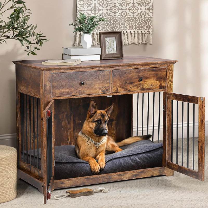 Meuble de caisse pour chien Cranbrook, Brun