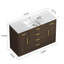 Meuble-lavabo 48 po brun foncé. Armoire de rangement abondante - 2 portes à fermeture douce et 6 tiroirs-802407335