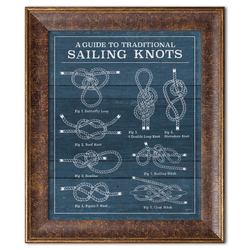 «Sailing Knots I», impression, Cadre blanc, H 16 po x l 12 po x P 0,75 po