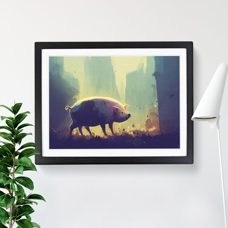 Pig Vol.2 - Single Picture Frame Print, Black Framed, 46cm H x 64cm W x 2cm D