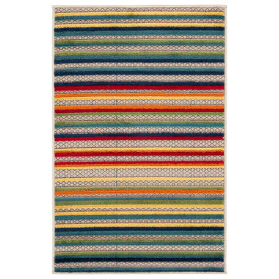 Kamari Performance Striped Indoor/Outdoor Area Rug