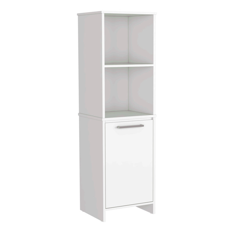 Garde-manger, deux tablettes extérieures, armoire à une porte, deux tablettes intérieures blanches