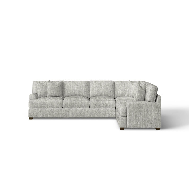 Emilio Upholstered Sectional, Beat Ash Performance, Right Hand Facing