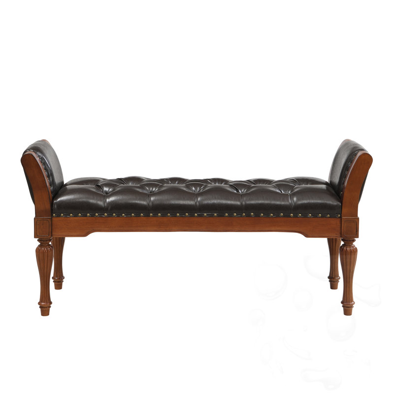 Banc touffeté avec coussin, Marron foncé, Marron foncé