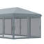Tente à auvent escamotable 10 pi x 20 pi avec filet - Structure en acier robuste, abri de soleil de 200 pieds carrés gris