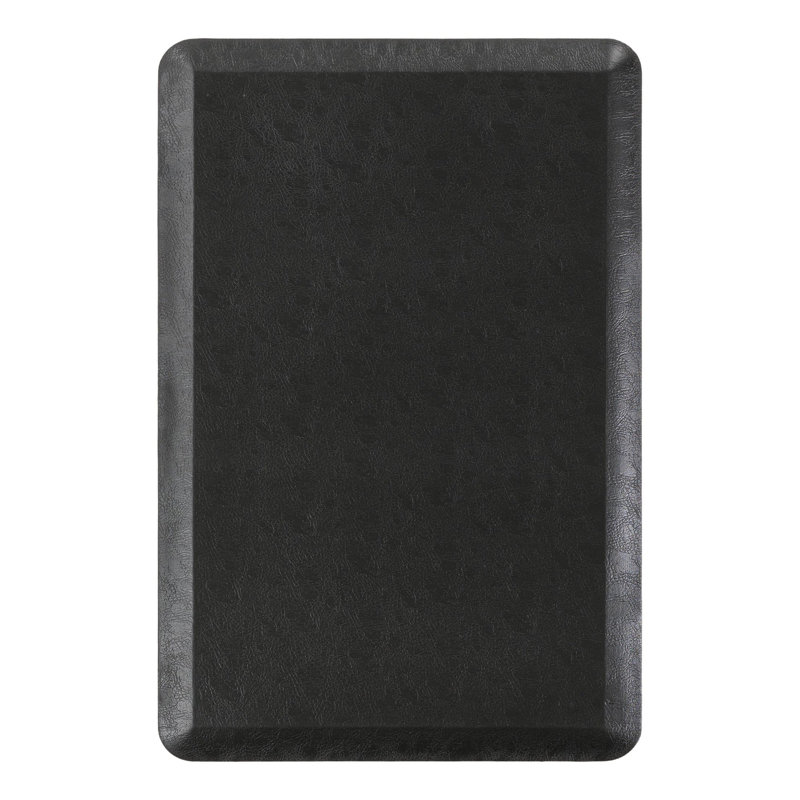 Bodington Modern Solid Color Water Resistant Non-Skid Kitchen Mat, Rectangle 2' x 3', Black