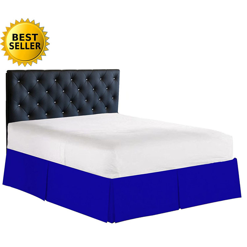 Jupe de lit plissée très grand à 3 côtés - douce et facile à ajuster avec une chute sur mesure de 14 pouces - qualité hôtelière, infroissable et résistante à la décoloration