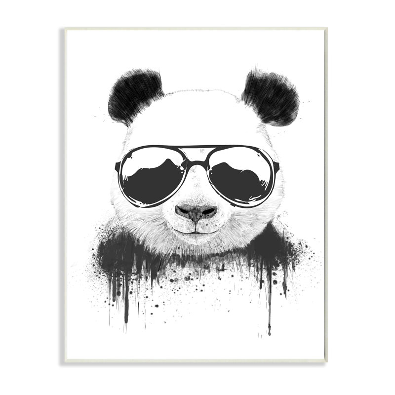 «Cool Panda» par Balazs Solti, H 15 po x l 10 po, Plaque murale
