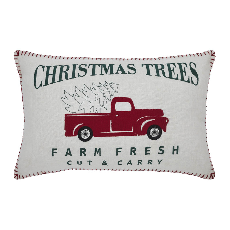 Oreiller de Noël camion plus frais 14x22