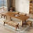 Modern Walnut Rectangular Solid Wood Dining Table-417068566